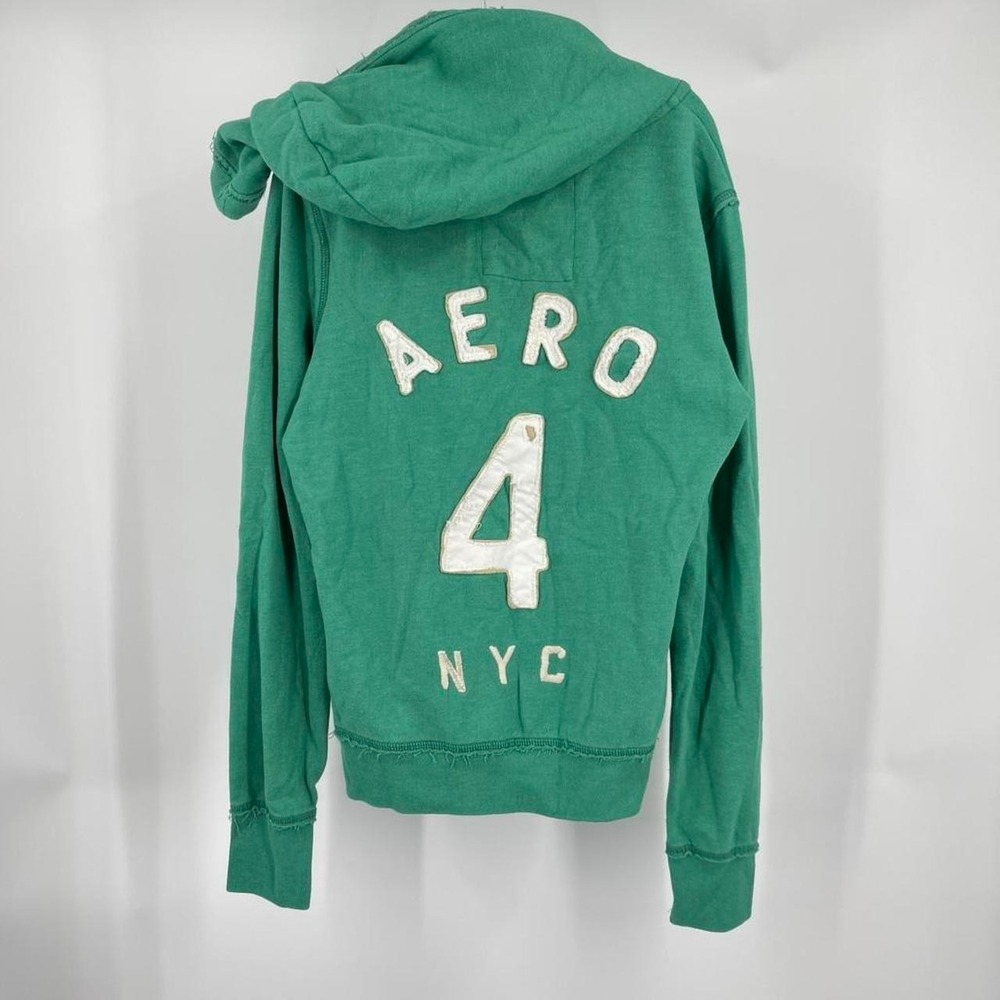 Vintage Y2k Aeropostale Zip Up Hoodie Sweatshirt Distressed Sporty Preppy Large